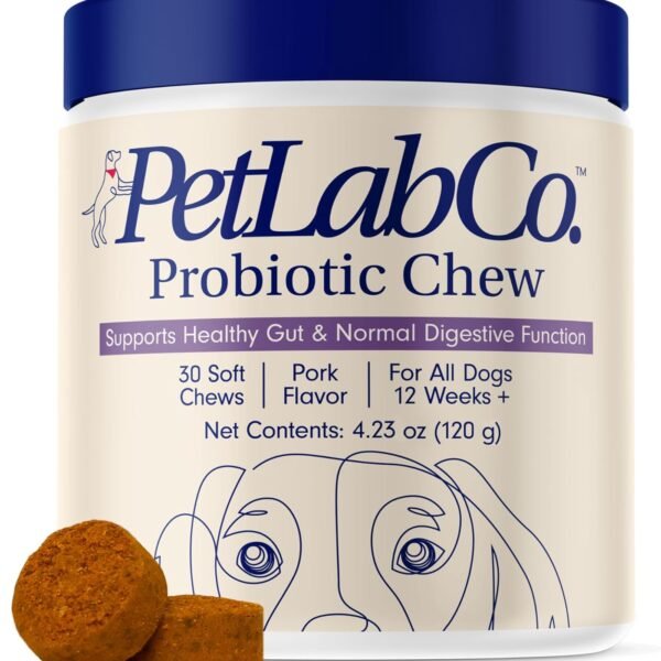 PetLab Co. Probiotics for Dogs, Support Gut Health, Occasional Diarrhea, Digestive Health & Seasonal Allergies - Salmon Flavor - Packaging May Vary - 30 Soft Chews