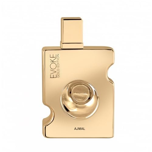 Ajmal Evoke Gold Edition Eau de Parfum 3.0 oz / 90 ml for Men | Fresh Spicy & Woody Oriental Fragrance | Long-Lasting Dubai Luxury Scent