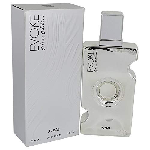 Ajmal Evoke Silver Edition for Women EDP - 75 ML (2.5 oz) | Arabian Perfumery | Fresh & Citrusy Opening Through Oranges, Floral Heart w/Rose, Woody & Powdery Base w/Vanilla | Glamorous