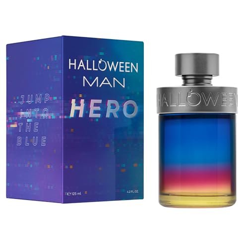 Halloween Man Hero Eau de Toilette for Men. Woody, Aquatic Long Lasting Fragrance with Notes of Lemon, Lavandin and Cashmeran, 4.2 Oz