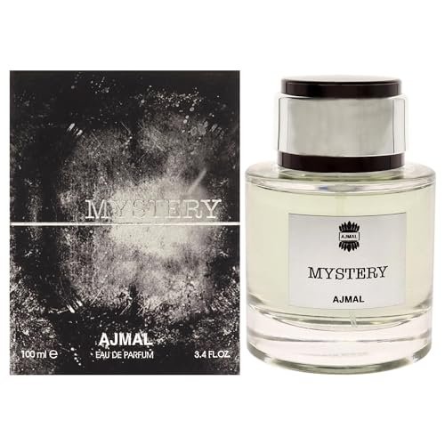 Ajmal Mystery Eau De Parfum Spray for Men 3.4 oz / 100 ml ? Long Lasting Woody Spicy Perfume ? Premium Masculine Fragrance ? Crafted in Dubai